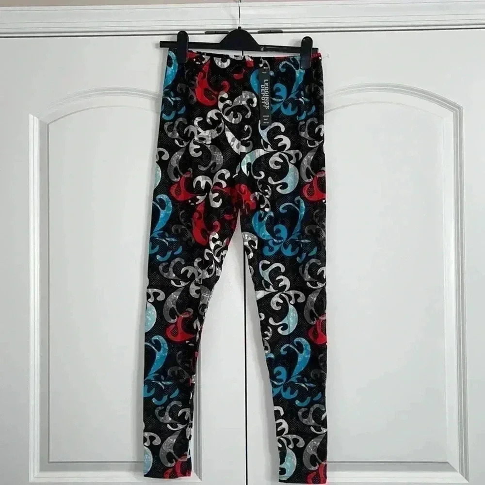 Leggings Depot Waistband Yoga Print Leggings Plus Size​​